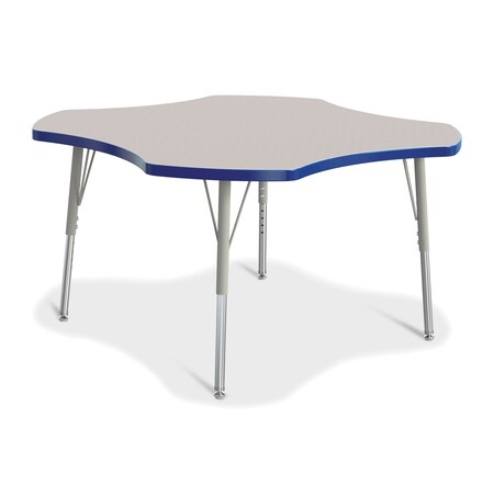 Jonti-Craft Berries Four Leaf Activity Table, E-height, Freckled Gray/Blue/Gray 6453JCE003